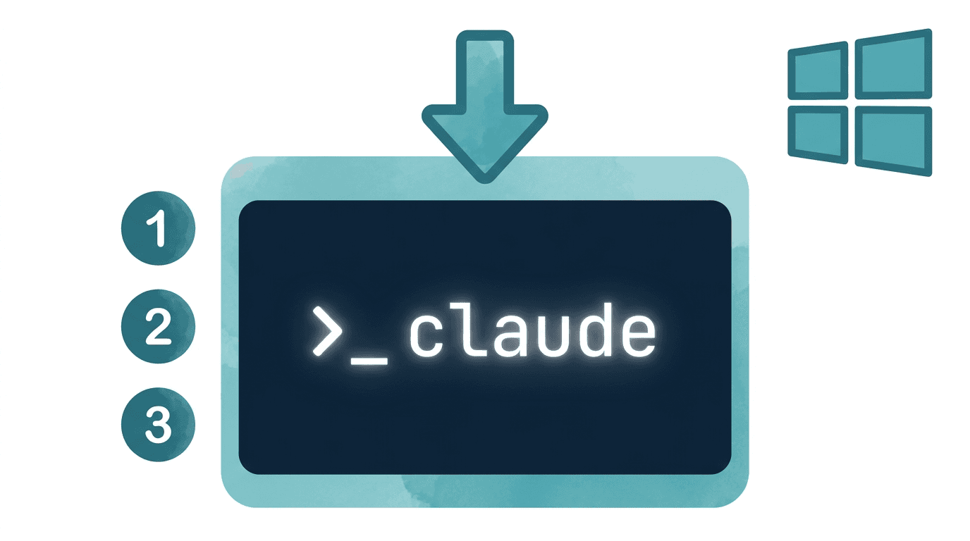 Claude CodeをWindowsに導入する3つの方法を表した図